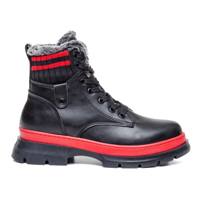 ДАМСКИ БОТИ 742011 BLACK/RED