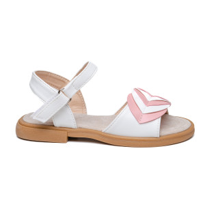 KIDS′ SANDALS 524085 WHITE/PINK № 25/30