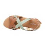 ДАМСКИ САНДАЛИ 150237 BROWN/GREEN