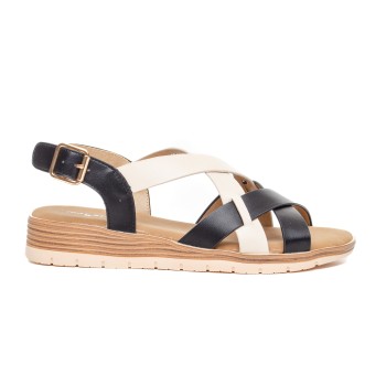 ДАМСКИ САНДАЛИ 150237 BLACK/OFF WHITE