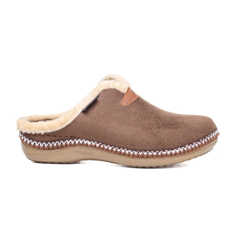 ДАМСКИ ПАНТОФИ 154026 BEIGE SUEDE