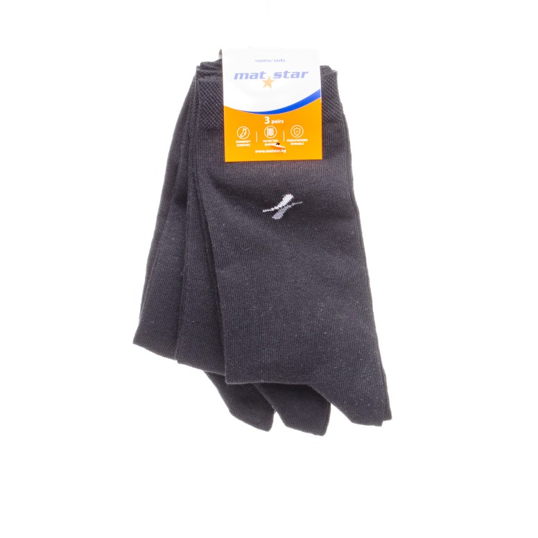 КОМПЛЕКТ 3БР. МЪЖКИ ЧОРАПИ 95200 BLACK 40/46