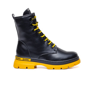 ДАМСКИ БОТИ 028707 BLACK/YELLOW