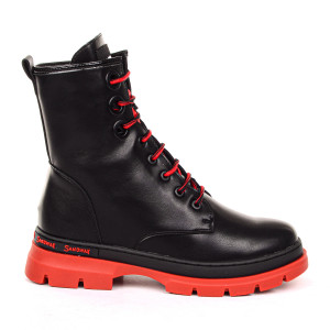 ДАМСКИ БОТИ 028707 BLACK/RED