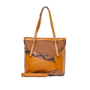 WOMAN′S BAG 124529 TAUPE/CAMEL/SNAKE