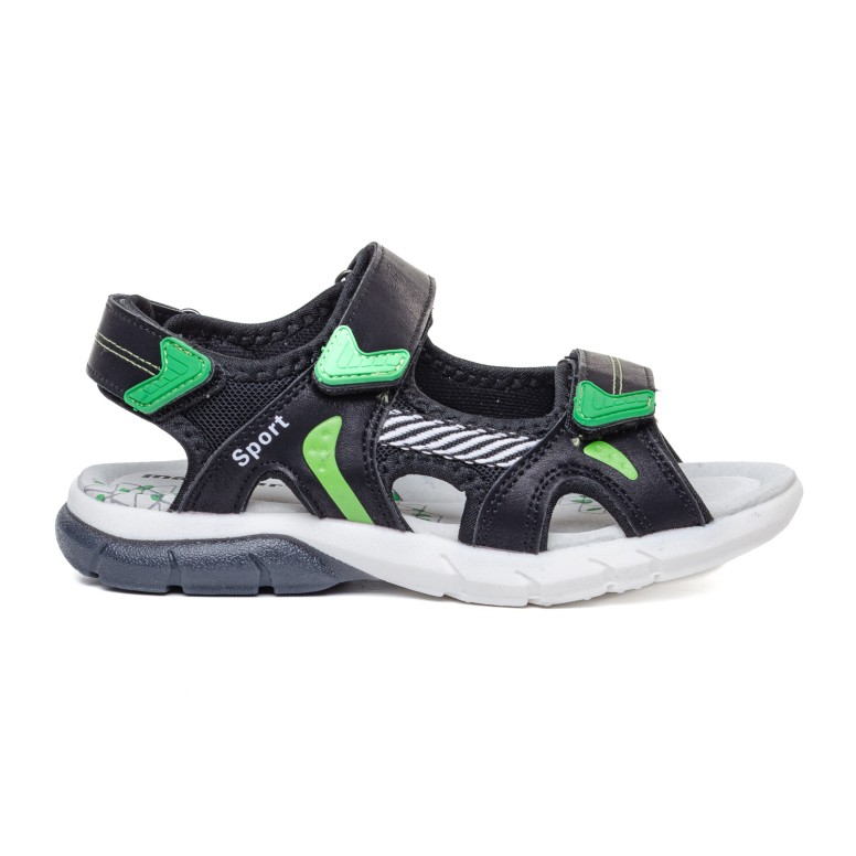 ДЕТСКИ САНДАЛИ 018287 BLACK/GREEN № 25/30