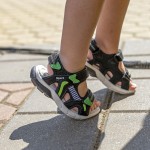 ДЕТСКИ САНДАЛИ 018287 BLACK/GREEN № 31/35