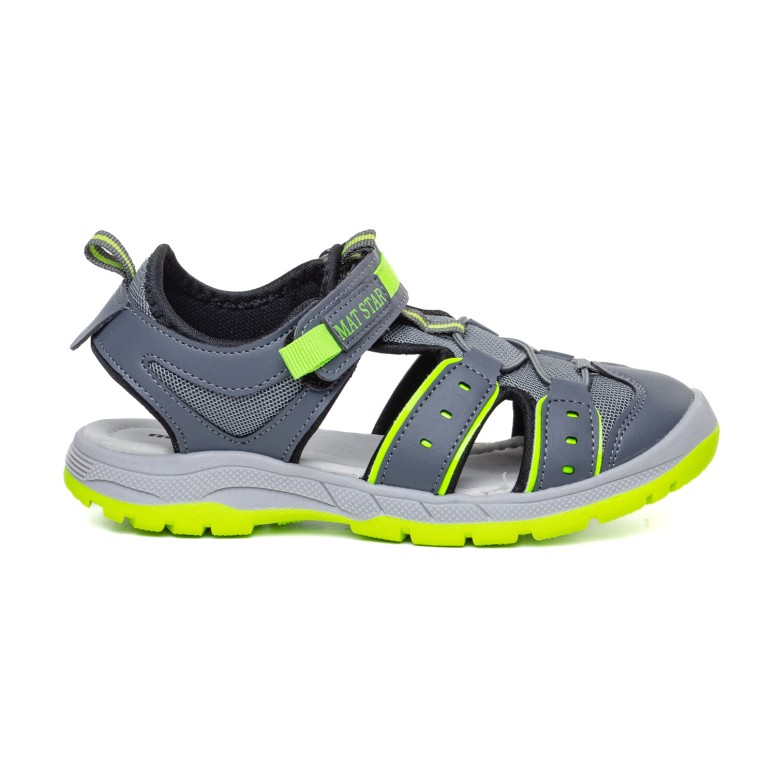 ДЕТСКИ САНДАЛИ 018290 GREY/GREEN № 25/30