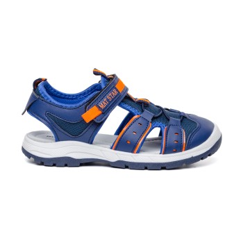 ДЕТСКИ САНДАЛИ 018290 NAVY/ORANGE № 25/30