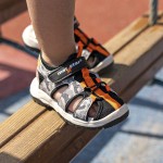 ДЕТСКИ САНДАЛИ 018291 GREY/ORANGE № 25/30