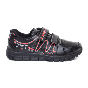 KIDS′ SPORT SHOES 628012 BLACK/RED № 31/35