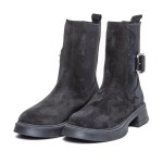 ДАМСКИ БОТИ 610066 BLACK SUEDE
